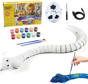 Remote Control Snake Toy, Unfinished Wiggly Snakes Jointed Flexible Snake RC Cobra Fast Moving Snake Toy Remote & Auto-Sensing Modes, DIY Snakes Animal Model for Arts and Crafts Kids Birthday Gifts