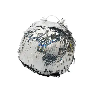 5 3/4" Mini Silver Foil Disco Ball Piñata Decorations - 3 Pc.