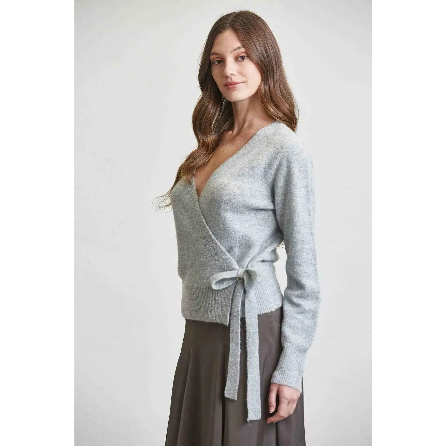 Soft Knit Wrap Sweater Top