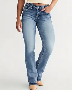 Micro Stretch Denim Jeans - Comfortable Soft Breathable Casual Women's Clothing for Everyday Wear