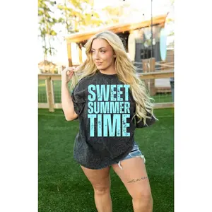 Sweet Summer Time Leopard Oversized Tee