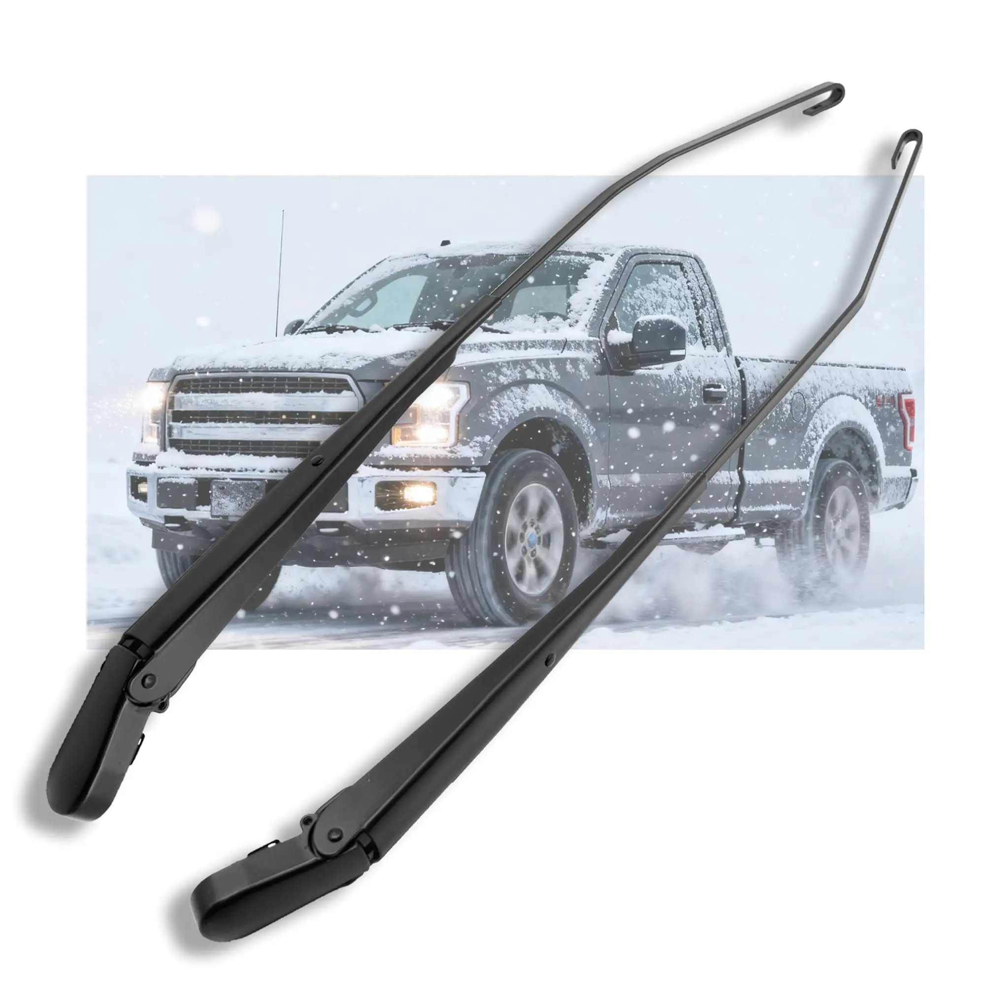 1 Pair Windshield Wiper Arm Kit Noiseless Rust Protection Fits Compatible with 2004-2014 Ford F-150 Replace OE 42937 42992 9L3Z17527A 9L3Z17526A 4L3Z17527AAA 4L3Z17526AAA Left and Right