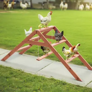 69" Extra Large Chicken Roosting Bars, Wooden Chicken Roosting Ladder with Swing, Chicken Perches Activity Play Set for Coop Accessories, Fun Roost Toys for Hens, Easy to Assemble & Clean, Summervibes