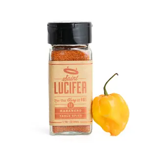 Saint Lucifer Spice Co, Habanero Table Spice, number 11, 2.4 ounce glass bottle, Made In The USA, Gluten Free, Sugar Free, Vegan, Vegetarian seasoning