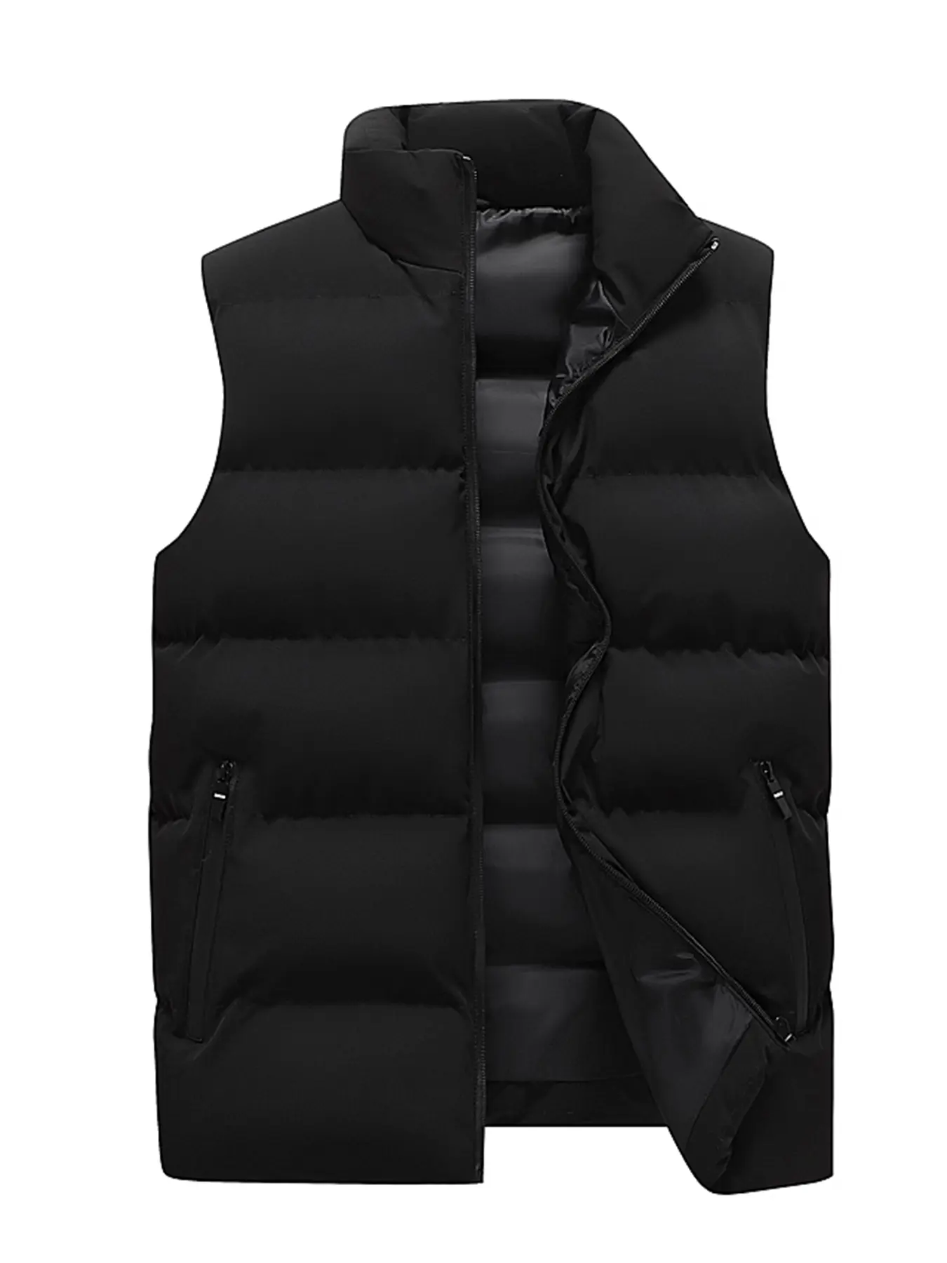 Men's Autumn Winter Casual Vest Jacket, Sleeveless Gilet, H-Type Woven Fabric, Moderate Thickness, Fitted Style, Perfect for Spring & Fall Seasons