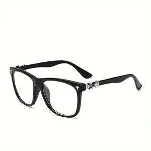 Retro Square Big Frame Glasses, Elegant Slim Design for Men and Women, Fashionable Non-Prescription Eyewear with Anti-Reflective Lenses, Ideal for Students and Photo Props