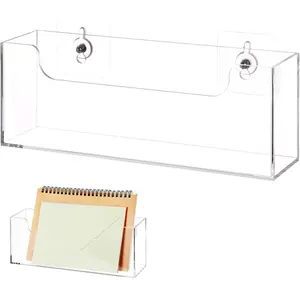 Clear Acrylic Mail Holder Box for Desk or Wall Mount, Mail Organizer Countertop, Modern Wall Mounted or Tabletop Mailbox, Letter Storage Organizer Box