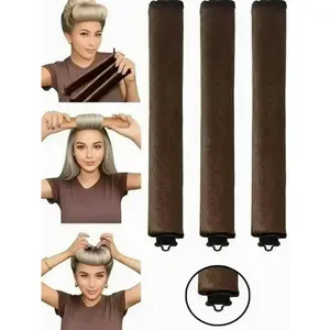 3 Pcs Hair Rollers Set, Satin Heatless Curling Kit, High Resilience Rubber, Soft & Durable, Perfect for Sleeping, Home Use, Heatless Hair Curlers