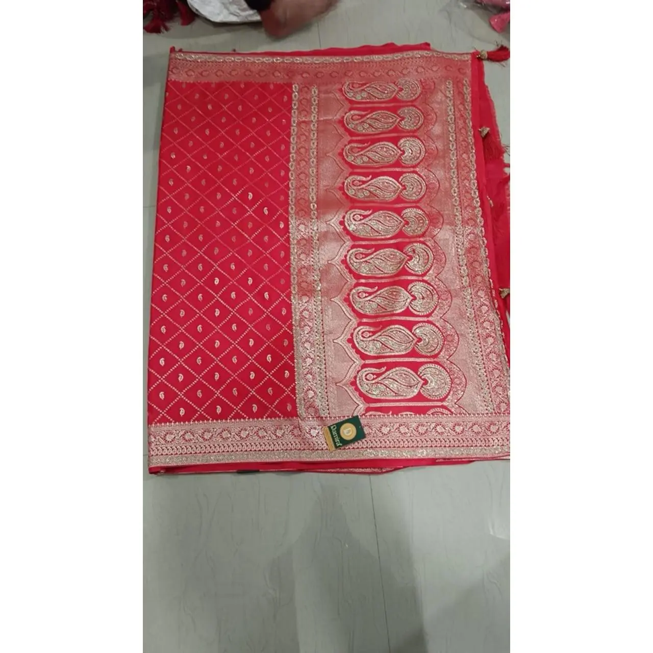 Swaroski Diamond Silk Saree with Blouse Size 40-46 for Women
