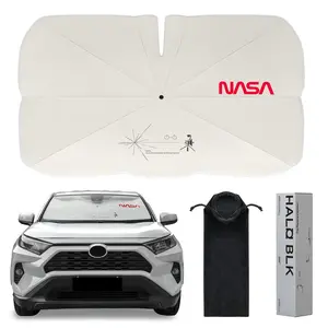 HALOBLK Reinforced Triple-Coated Windshield Sunshade Umbrella of The Voyager-2 Mission Edition Designed for Tesla Model Y Model 3 & Most of SUVs,Car Windshield Sunshade, Foldable Car Windshield Parasol, UV Protection Car Front Window Shade