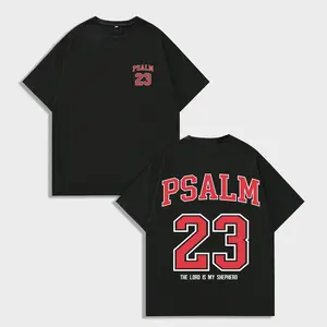PSALM 23 Christian Shirt, 'THE LORD IS MY SHEPHERD' Christian Scripture T-Shirt, Retro Washed Shirt Double Sided Printed (230 Heavyweight Pure Cotton T-Shirt)  High Quality Christian T-Shirt, Christian Gifts, Men's And Women's Shirt t-shir
