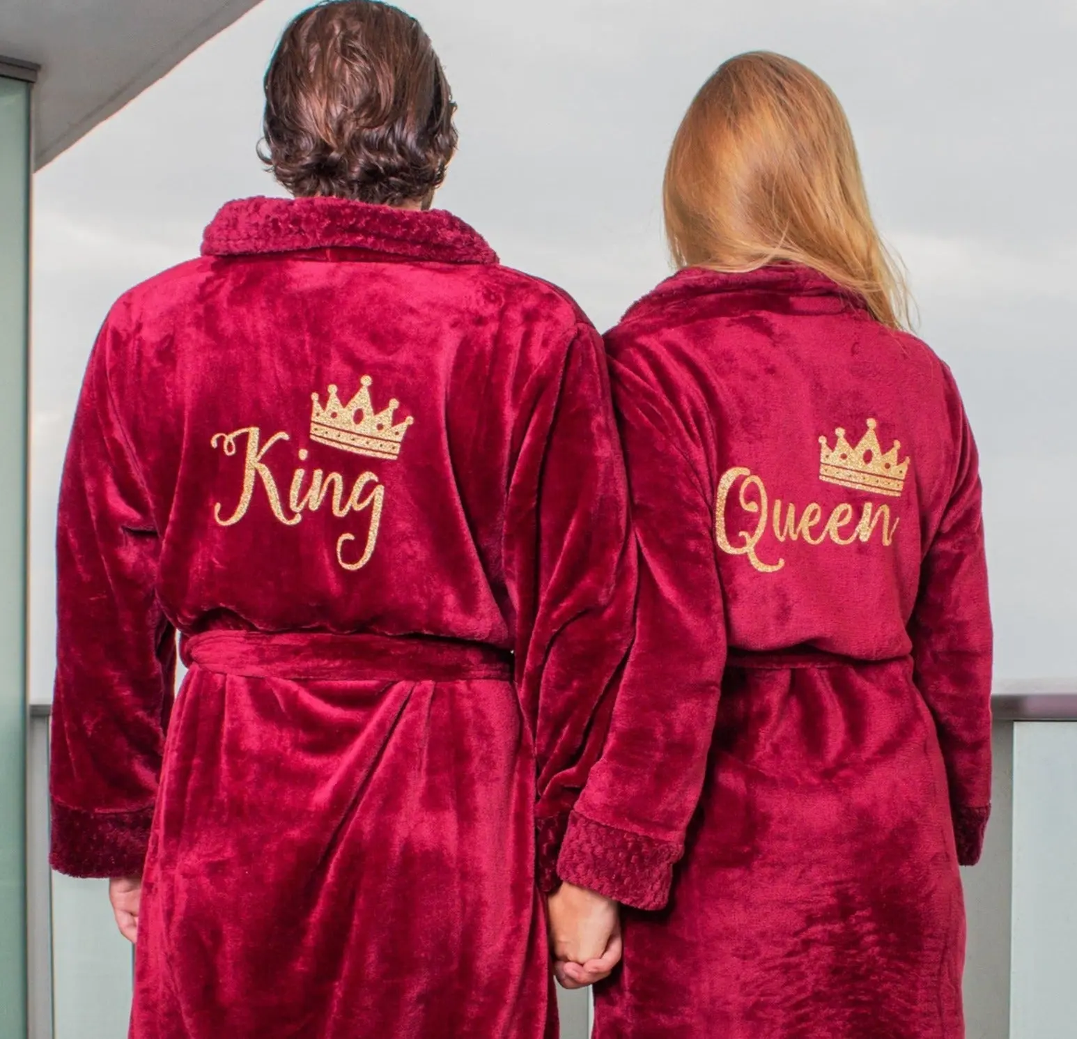 Customized Long Bathrobes King and Queen for Couple Style 2