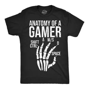 Mens Funny T Shirts Anatomy Of A Gamer Sarcastic Video Games Tee for Men Mens Funny T Shirts Cool Vintage Fashion T-Shirt Gift Classic Menswear Sarcastic Apparel for Men Funny Gamer Short Sleeve Novelty Tees Black -