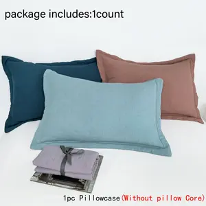 Ultra Soft Bubble Cotton Pillowcase Set, Blue, orange, light blue, pink purple, Standard Size (50x66cm), Durable Breathable Fabric