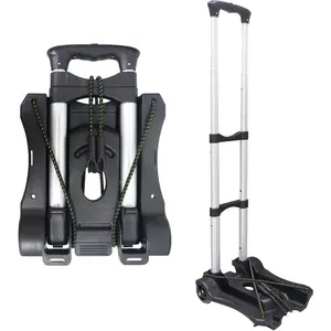Folding Hand  and  110-lbs Lightweight Portable Luggage Cart for School Travel Office Moving (Black)