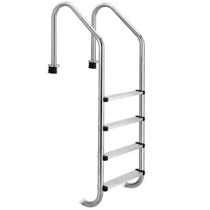 Swimming Pool Ladder 4/5-Step, In-Ground Stainless Steel Step with Non-Slip Steps and Handrails for Indoor/Outdoor Pool