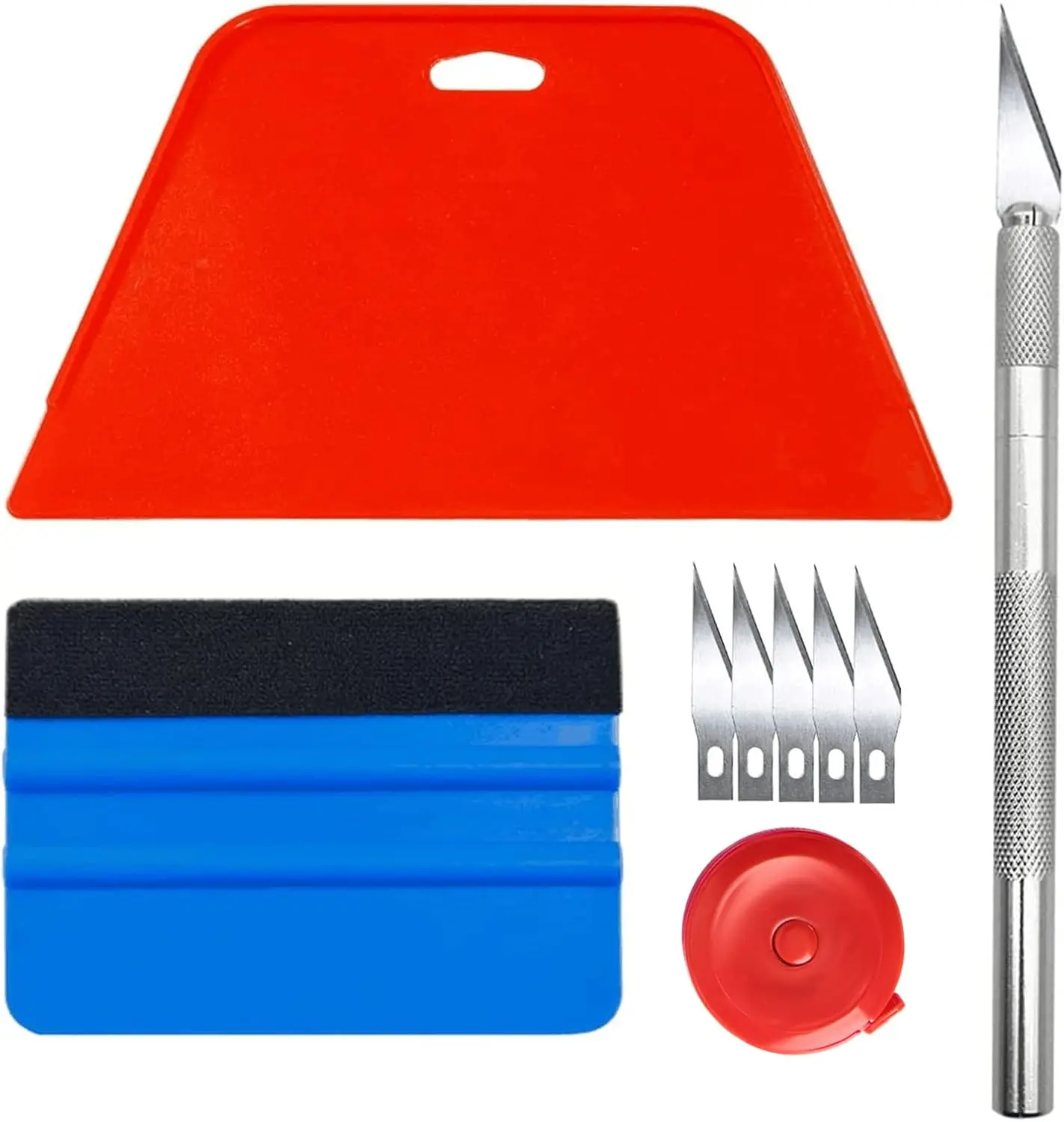 Peel and Stick Wallpaper & Vinyl Backsplash Tile Smoothing Tool Kit (Adult Use Only) - Easy to Use, Includes Measuring Tape, Replaceable Blade, Ideal for Window Tint, Baseboard Projects, Bubble-Free DIY
