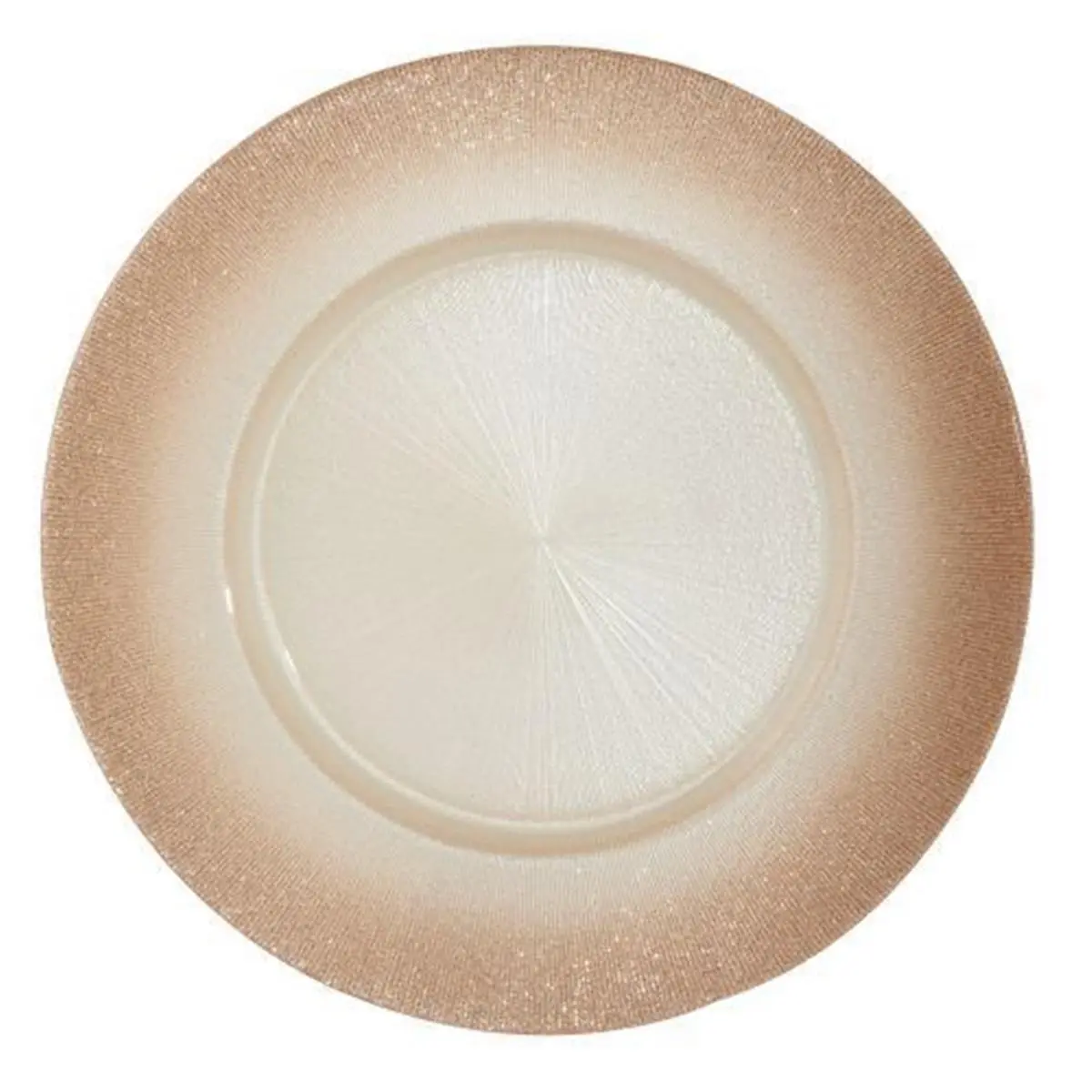 212 MAIN Leeber Charger Plateset - Set of 4 Collectible Plates with Stylish Design, Glitter Edge, and Rose Decoration