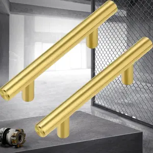 14 Pack Cabinet Handles, 7.87 Inch Brass Drawer Pulls, Stainless Steel Door Hardware for Kitchen Bathroom Bedroom Furniture, Convenient Size, Durable Material