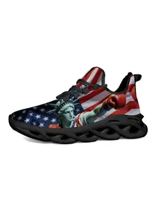 Exclusive Recommendation American Flag Theme Men's Casual Shoes, Patriotic Print, Fashionable Design, Comfortable Sole, Perfect for Parties & Sports