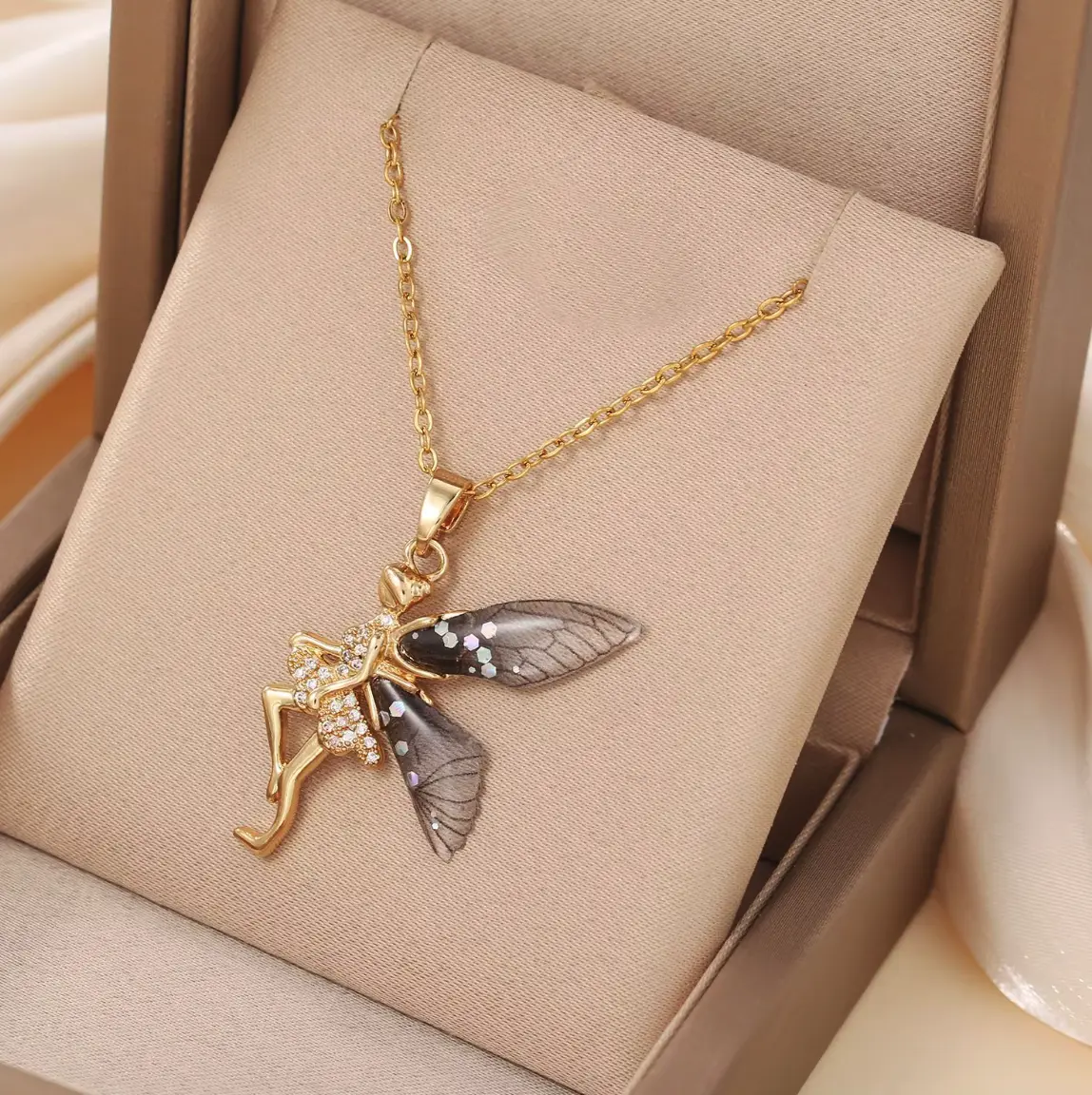 N29- 316L Stainless Colorful Flower Elf Pendant Necklace! N29- 316L Stainless Colorful Flower Elf Pendant Necklace!