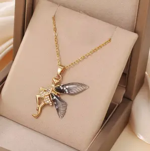 N29- 316L Stainless Colorful Flower Elf Pendant Necklace!
