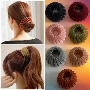 7pcs Bird Nest Magic Hair Clips Set, Elegant Hollow-Out Round Plastic Hair Bun Accessories for Women, French Hair Pin, Perfect for Wedding & Festival Hair Decor, Valentine's Gifts for Her.