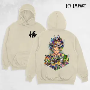 Retro Vintage SonGoku Tee, Hoodie features a design inspired by DragonBall World anime, Anime Manga, Gift For Anime Fan, Sweatshirt Manga Crewneck Hoodie Menswear