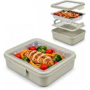 9x13 Insulated Food Carrier with Aluminum Foil Pan, Decorative Tabletop Serving Container with Lid for Casseroles Lasagna Hot/Cold Dishes Parties BBQ Catering Travel Potlucks
