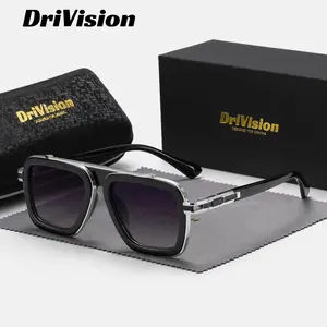 Drivision Unisex Luxurious Stylish Sunglasses with Polarized Lenses and Bold Square Silhouette Sunglasses UV400