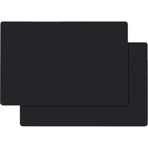 Silicone Mats for Kitchen Counter, Large Silicone Countertop Protector 25" by 17", Nonskid Heat Resistant Desk Saver Pad, Multipurpose Mat, Placemat, Black, 2PCS