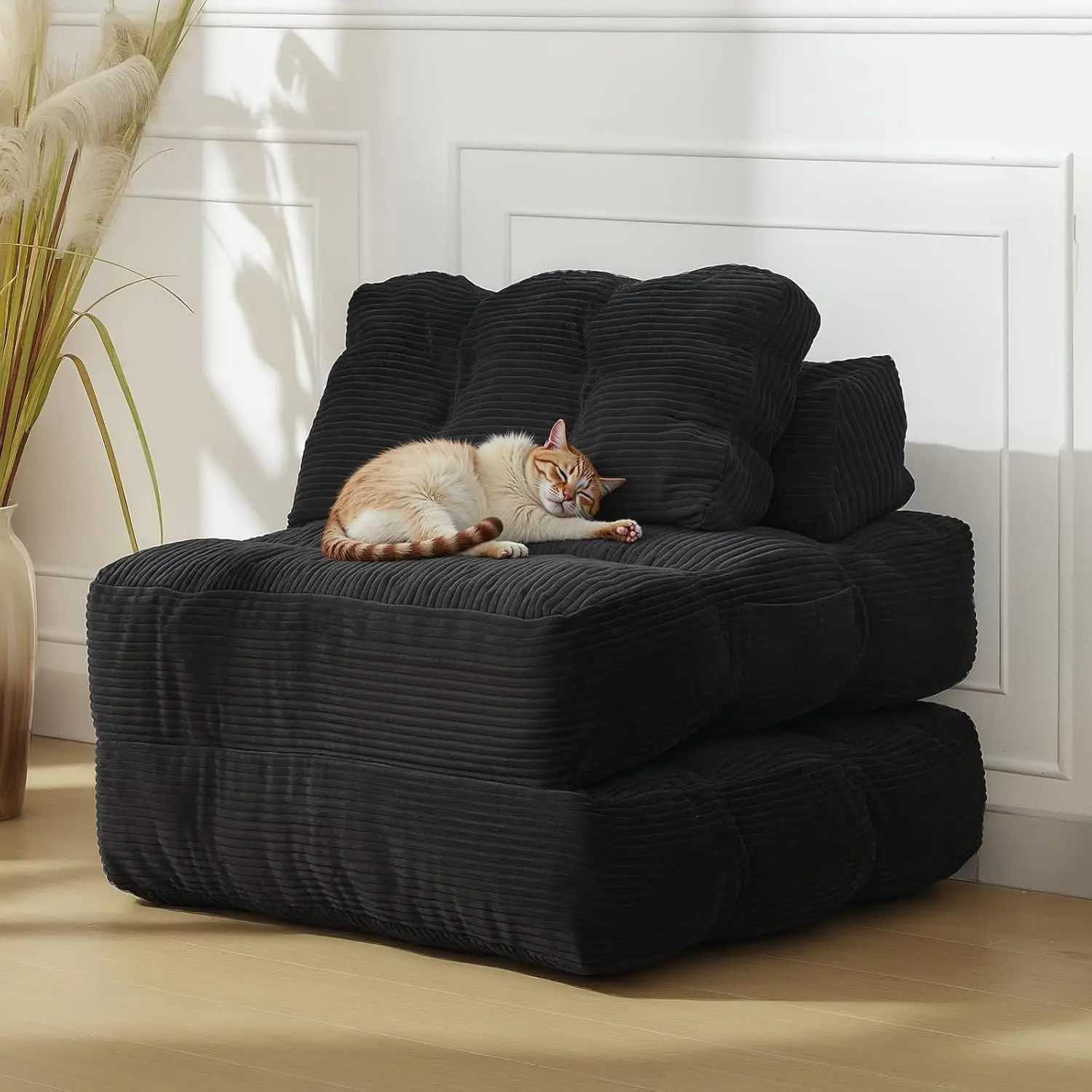 Garvee 3-in-1 Durable Foldable Sleeper Sofa - Apartment Size Couch, Boneless Modern Sofa, Chair Bed with Pillow, Futon Lounger, Collapsible Mattress, Portable Single for Living Room, Bedroom, Convertible Bed Sofa Sets