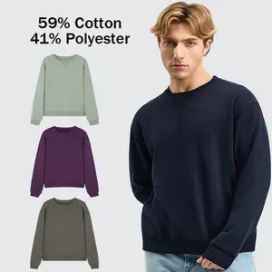 MegaT Men’s Midweight French Terry Crewneck Sweatshirt - Soft Cotton Blend Plush Yarn Jersey Long Sleeve Round Neck Pullover Tops with V-Stitch, Ribbed Hem, Wrinkle-Resistant Casual Menswear tiktokshopspringglowup
