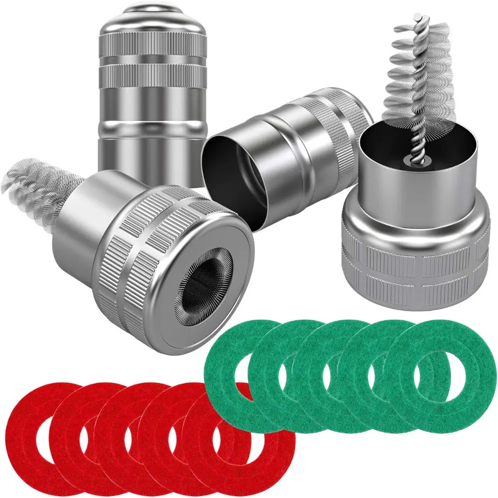 Battery Terminal Cleaners (2 pcs), 12 pcs Battery Terminal Anti-Corrosion Fiber Washers (6 Red & 6 Green) For Car Marine Battery