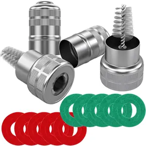 Battery Terminal Cleaners (2 pcs), 12 pcs Battery Terminal Anti-Corrosion Fiber Washers (6 Red & 6 Green) For Car Marine Battery