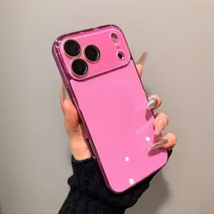 Customized Ice-Effect Electroplated Tempered Glass Cellphone Cover - Aesthetic Silicon Hybrid Protector with Full Camera Lens Protection, Shockproof Anti-Drop Hard Case for IP17 Pro Max, IP16/15/14/13/12 Pro (Outdoor Use)