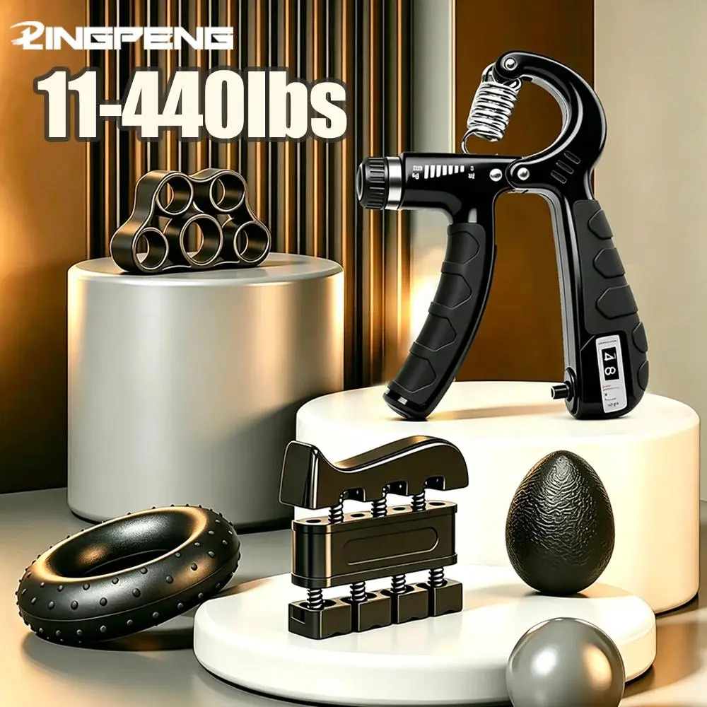 100/200Kg Adjustable Heavy Hand Gripper Fitness Hand Exerciser Strength Training Equipment Grip Wrist Training Finger Gripper Hand Strengthener For Patient Hand Strengthening Devices Hand Grips For Strength Training