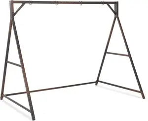 VINGLI Upgraded 7 FT Rattan Porch Swing Frame, Heavy Duty 1200 LBS Weight Capacity Swing Stand for Outdoors, Brown