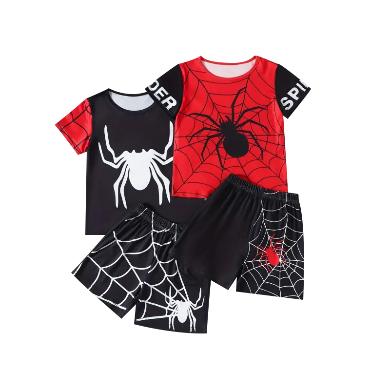 #SummerVibes boys' summer short-sleeved shorts suit children's summer cobweb fashion casual boys' shorts short-sleeved suit Outfits Set Clothes Sets Match Style Set