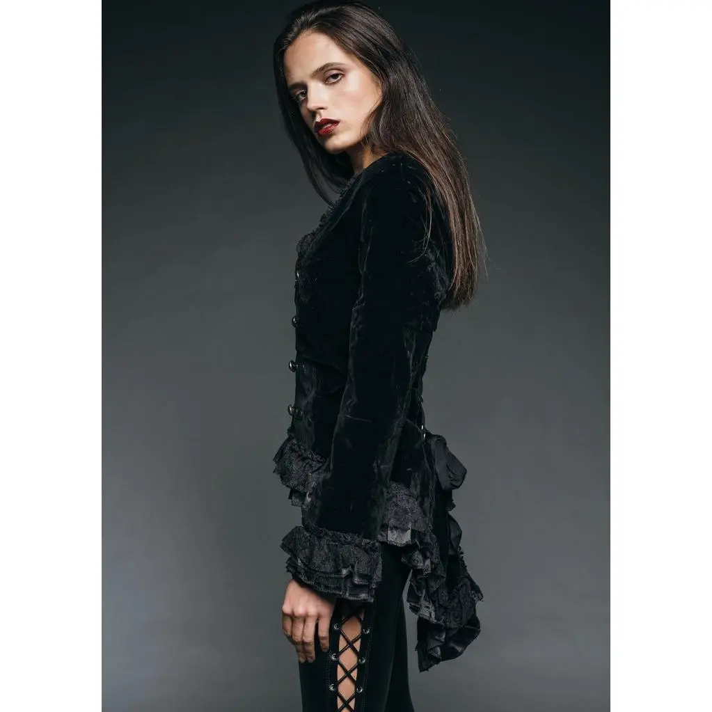 Vampire Royalty Black Tailcoat Velvet Gothic Jacket