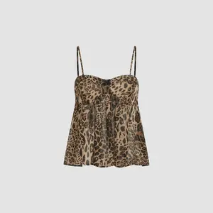 Cider Square Neck Leopard Bowknot Cami Top SwimWeek