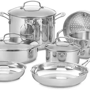 11-Piece Cookware Set, Chef's Classic Stainless Steel Collection 77-11G