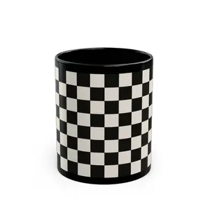 Black and White Checkerboard Mug | Ceramic Coffee Mug