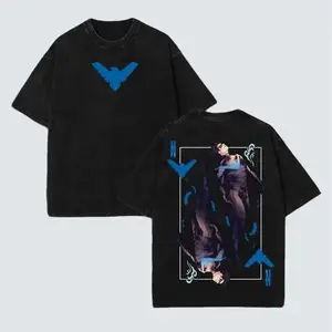 Nightwing Tee Print Cotton T-shirt, Vintage Graphic Tee For Fans Super