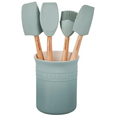 Le Creuset 5-Piece Craft Series Utensil Set & Stoneware Croc