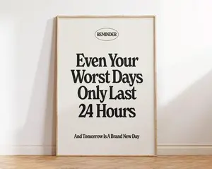 Positive Quote Print, Trendy Wall Art, Typography Poster, Retro Wall Decor, Printable Art, Inspirational Quote