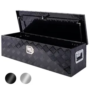 Aluminum 39inch Tool Box for RV Storage with Lock Keys, Heavy Duty Truck Bed, Outdoor Trailer & Underbody Storage Organizer toolbox metal
