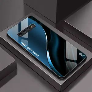 Suitable for [Galaxy S10] Simple silk gradient glass phone case, affordable, fully shockproof, drop-proof and wear-resistant-888