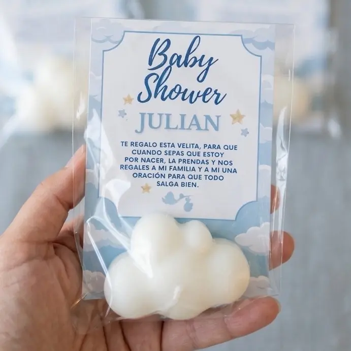 12 Personalized Cloud Candle Baby Shower Guest Favors, Affordable Gifts for Baby Shower Attendees