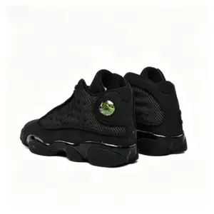 Classic Black High-Top Basketball Sneakers with Iconic Side Eye Detail & Cushioned Midsole for Streetwear